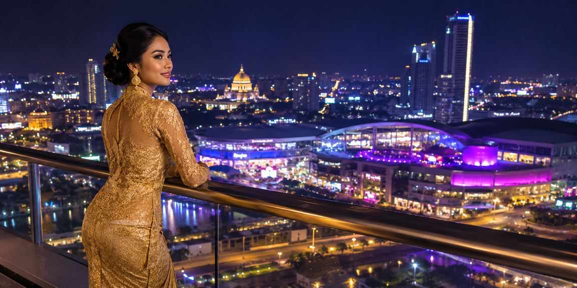 Pengguna wanita Selangor bermain aplikasi kasino jackpot gtr99 bergaya kebaya